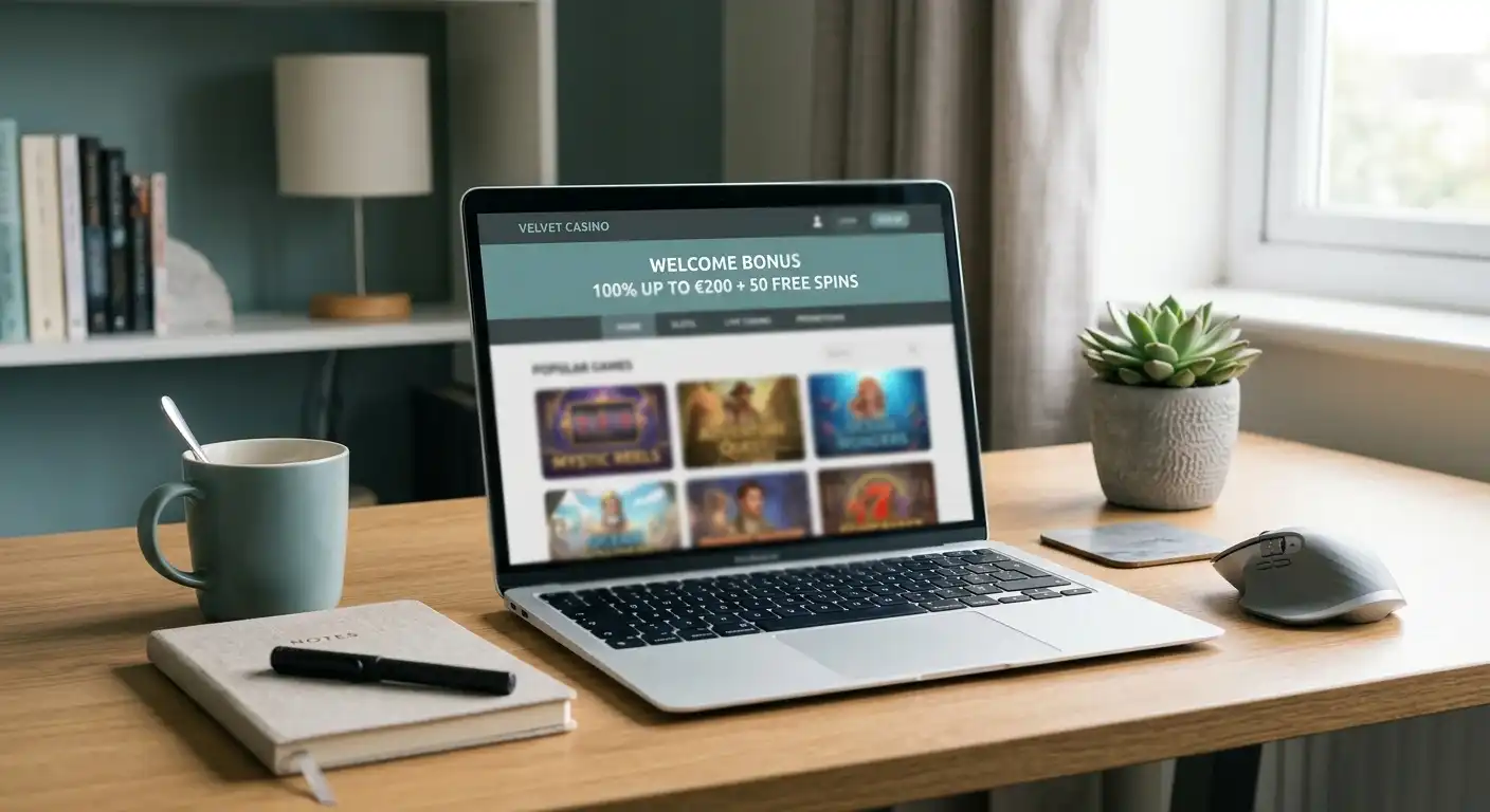 NV-Casino-Branding und Willkommenspaket auf der Startseite