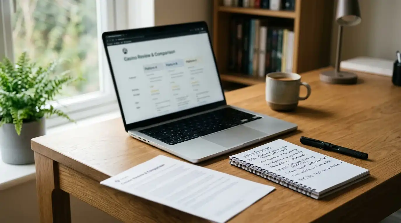 Büro mit Laptop und Notizbuch zum Cashback-Vergleich