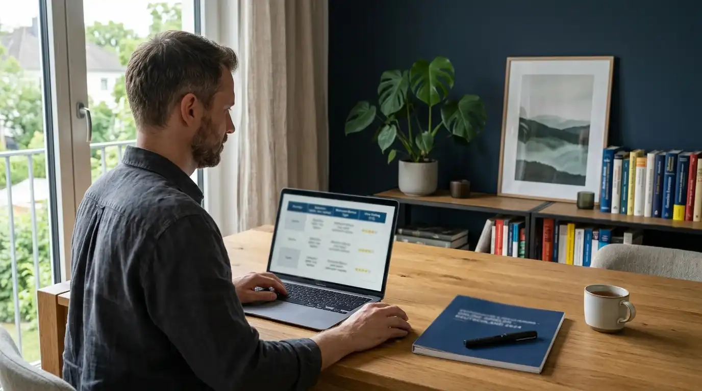Nüchterner Vergleich deutscher Online-Spielotheken mit Laptop und Prüfnotizen