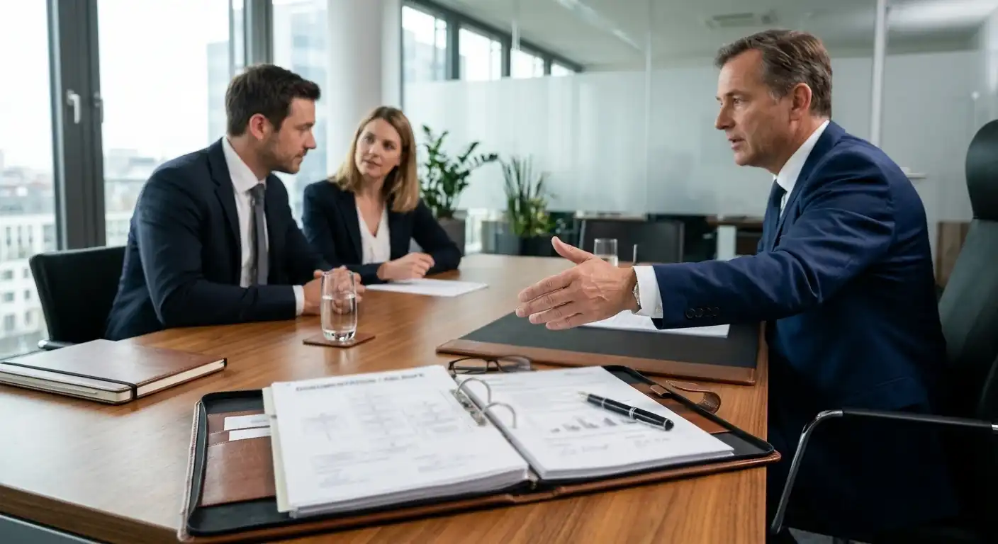 Ordner mit neutralen Beschwerdeunterlagen auf einem Schreibtisch