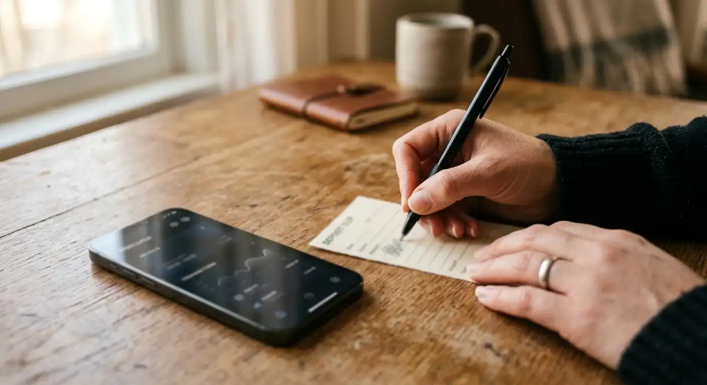 Handschriftliche Notiz zu einem kleinen Neteller-Deposit