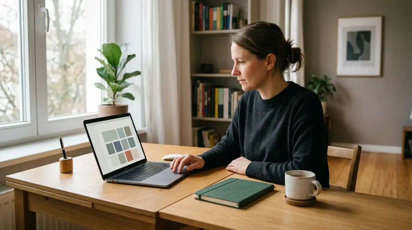Spieler prüft am Laptop ein Angebot im Online Casino mit Bonus ohne Einzahlung