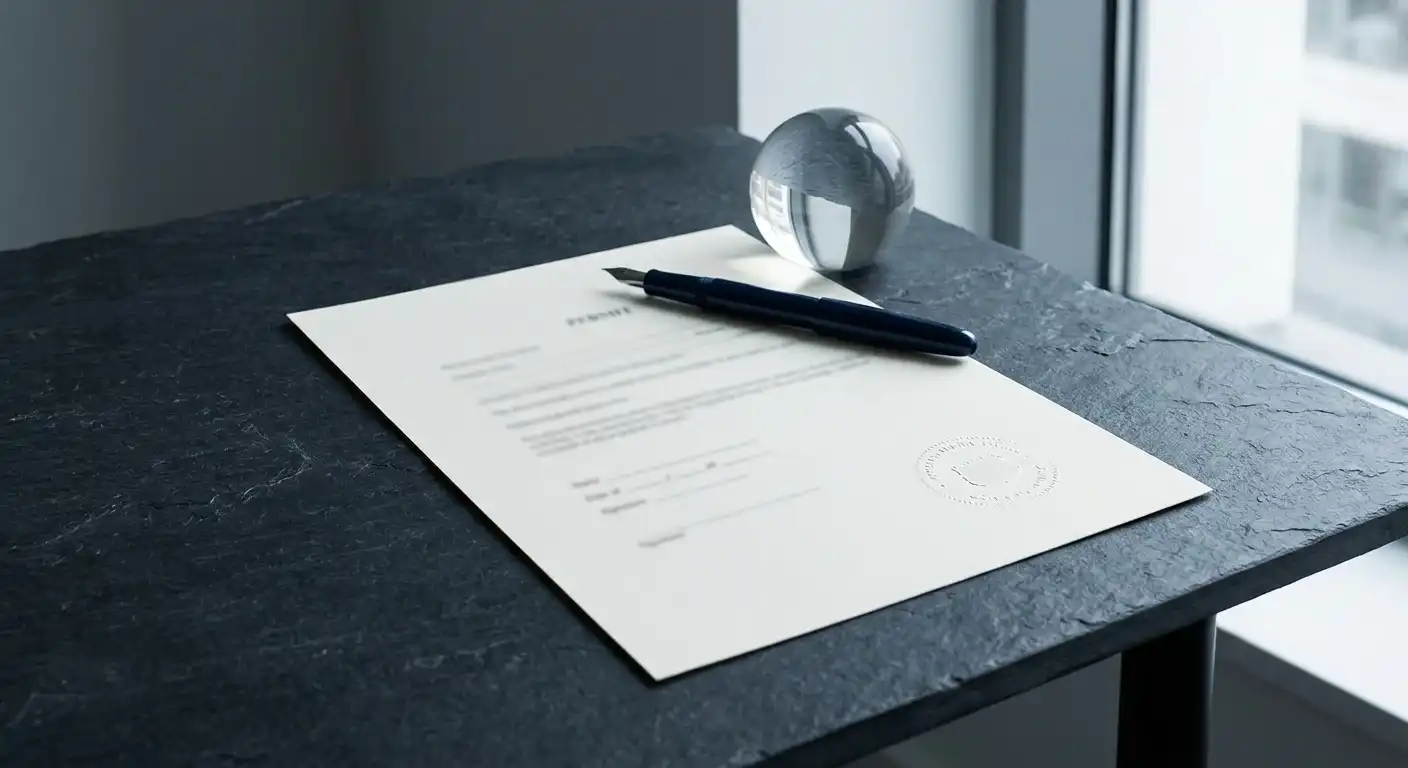 Amtliches Dokument mit Stempel als Symbol für die deutsche Glücksspiellizenz