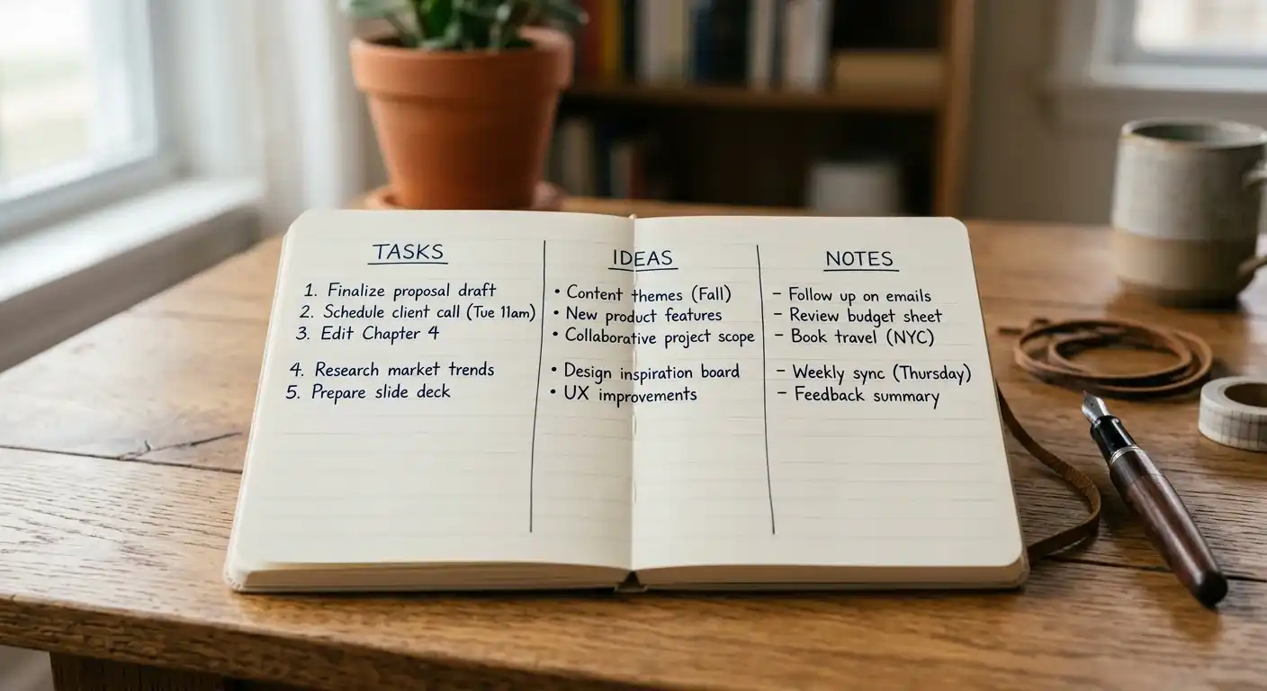 Notizbuch mit Stift und aufgelisteten Bonus-Tranchen zur Mechanik eines 60-Freispiele-Pakets
