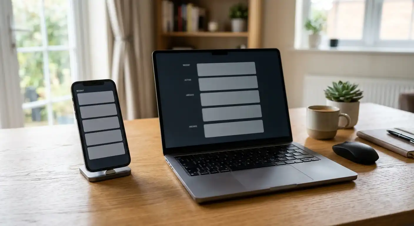 Smartphone und Laptop mit neutraler Demo- und Echtgeld-Spielansicht