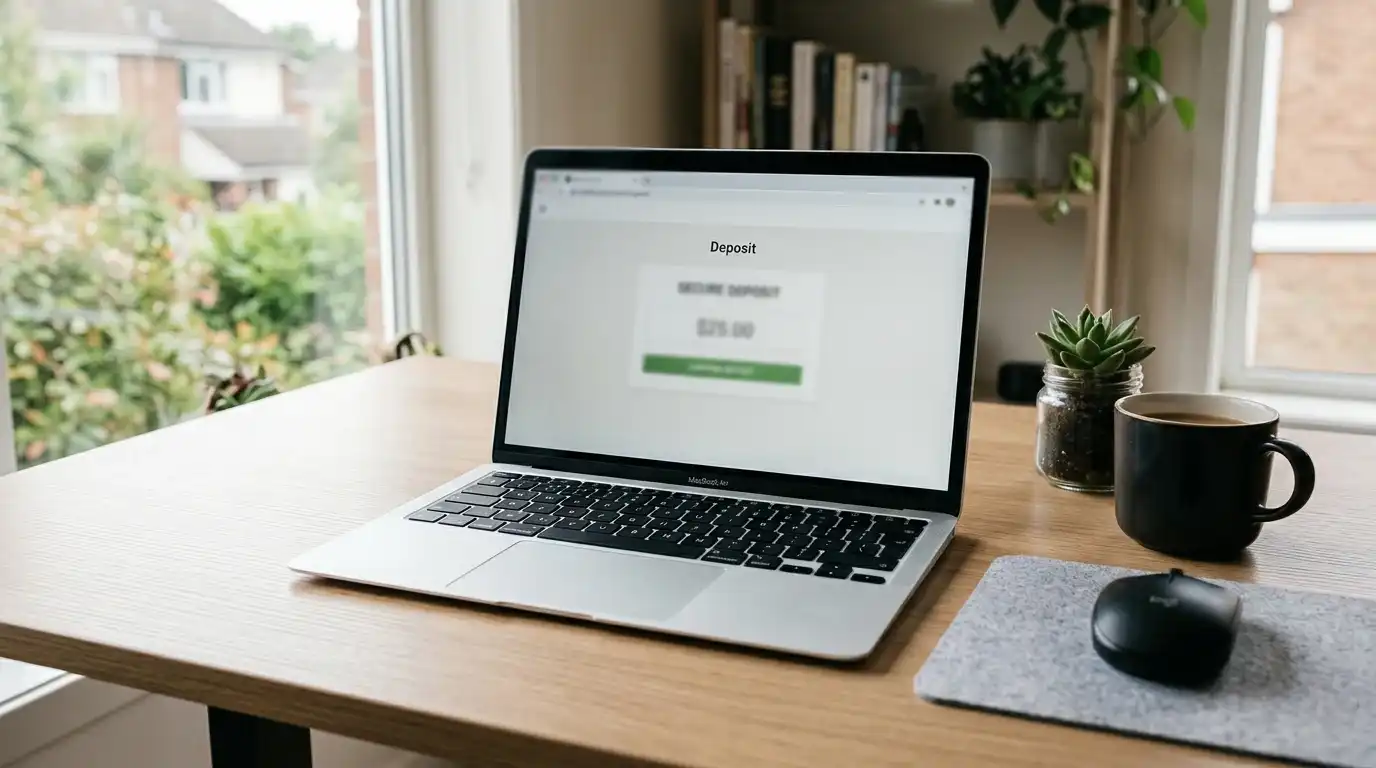 Online-Casino mit 10 € Mindesteinzahlung und neutraler Prüfung am Laptop