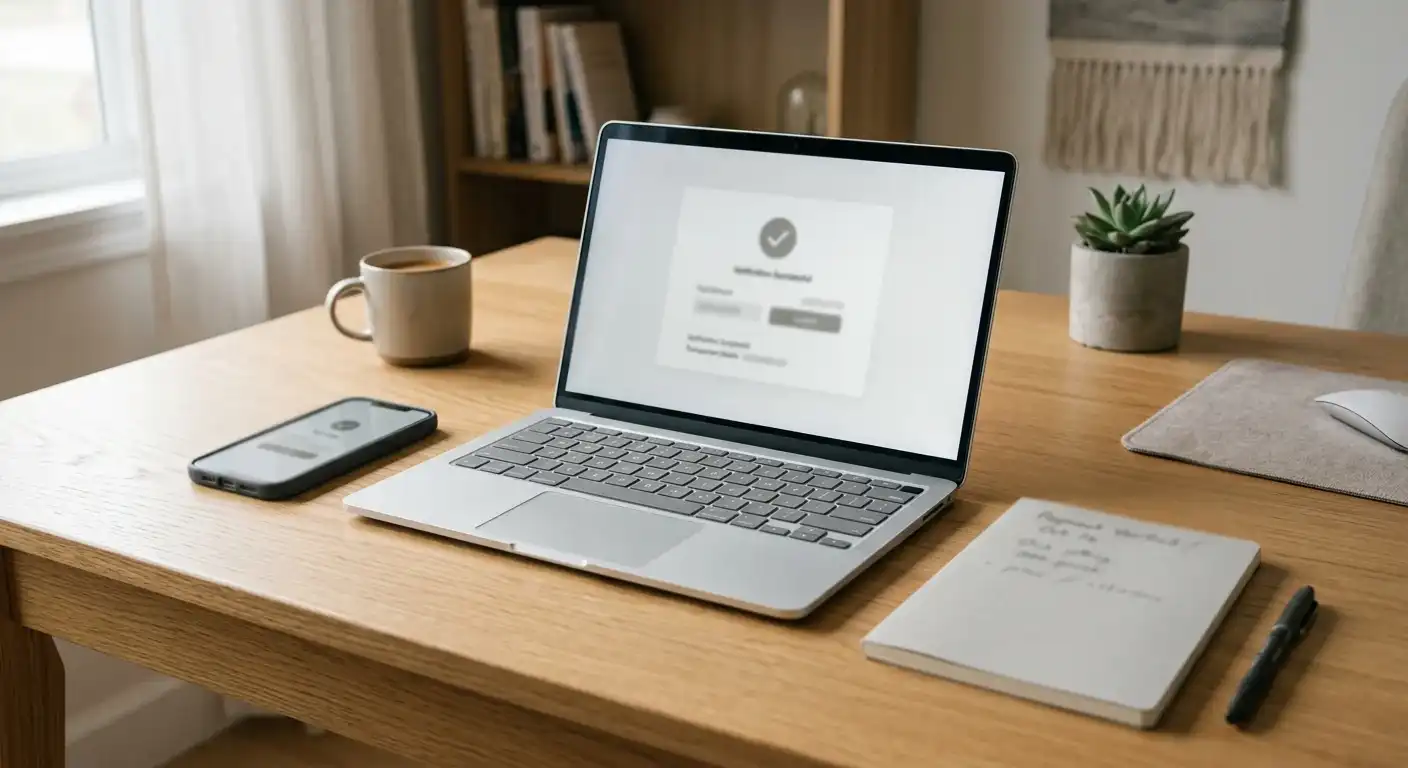 Neutrale Zahlungsauswahl auf einem Laptop ohne Logos