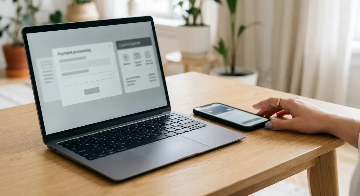 Smartphone mit neutraler PayPal-Weiterleitung und Casino-Kassenbereich