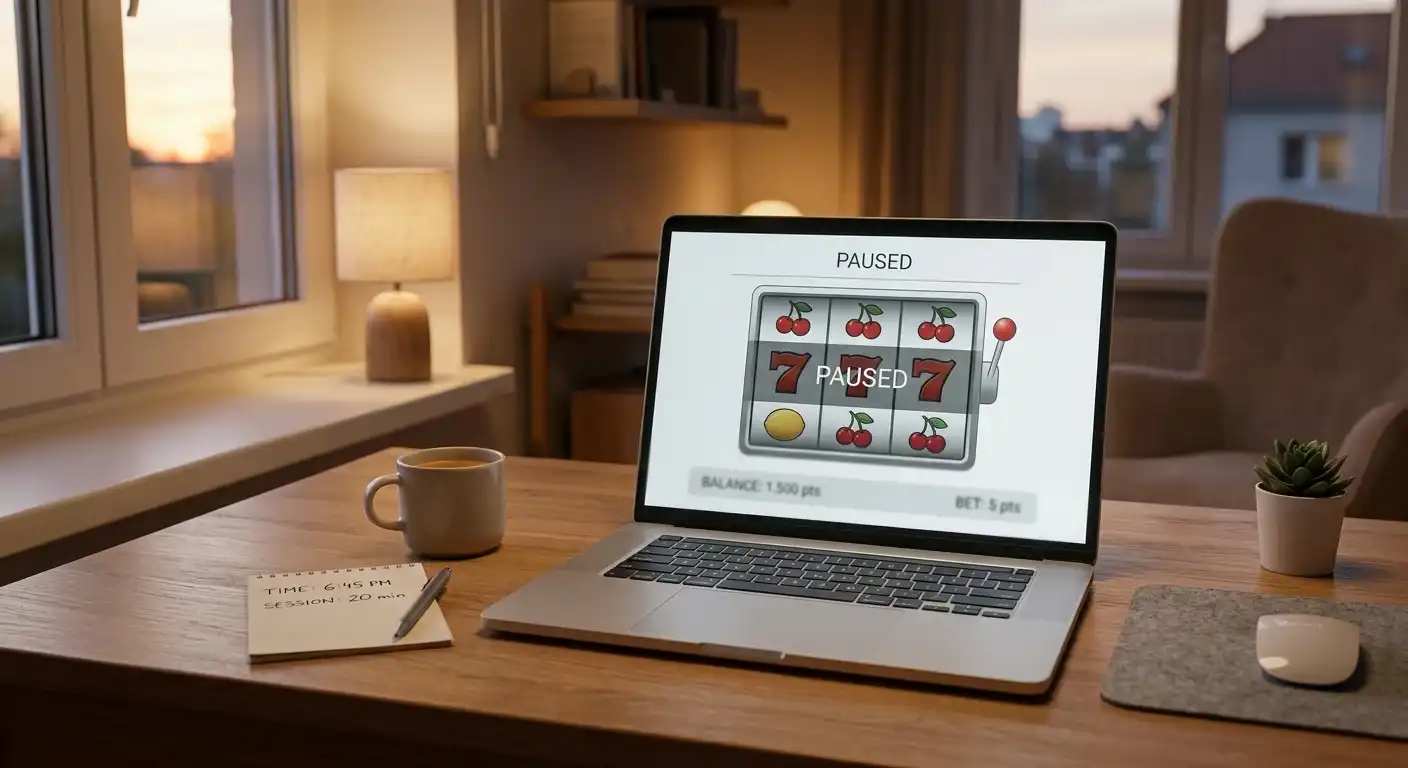 Ruhiger Arbeitsplatz mit ausgeschaltetem Browserfenster