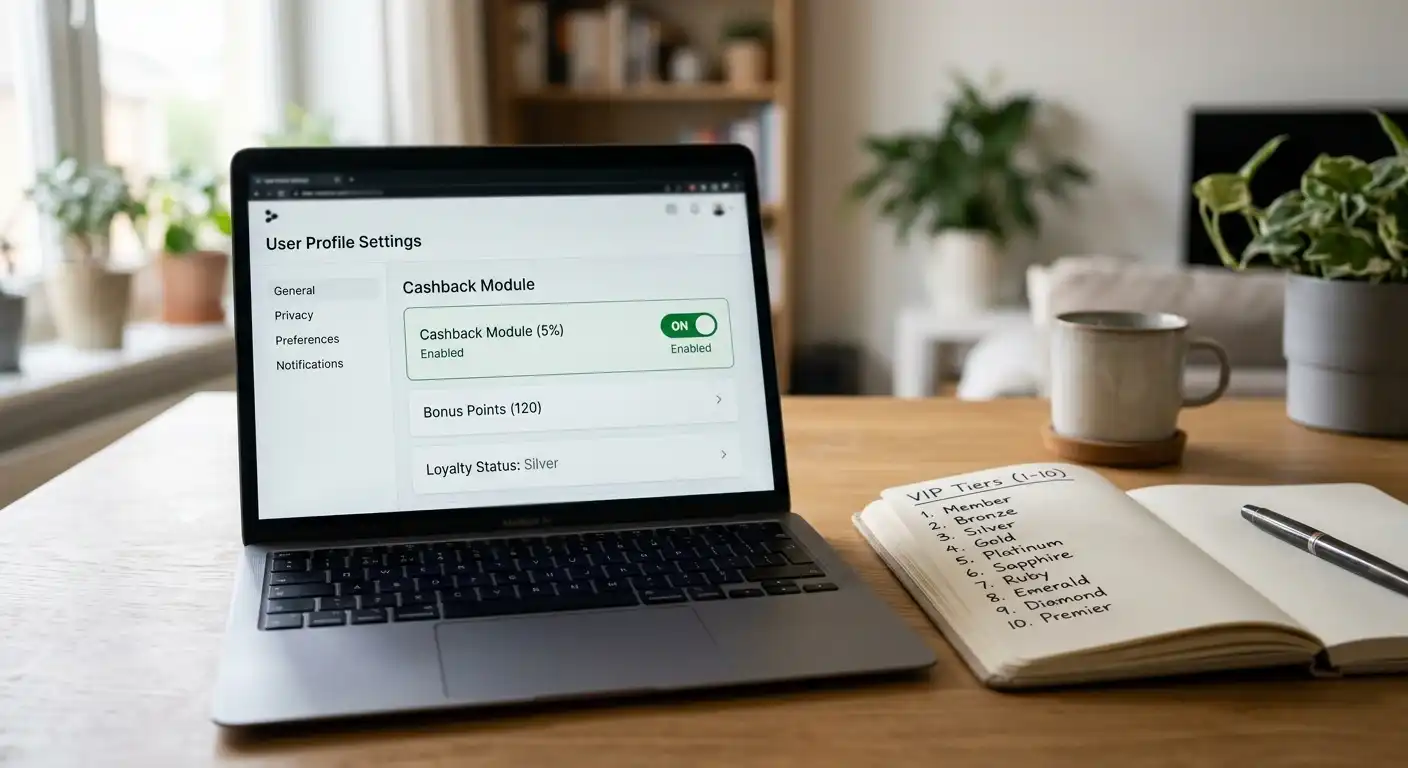 Detailaufnahme eines Profils mit aktivem Cashback-Toggle